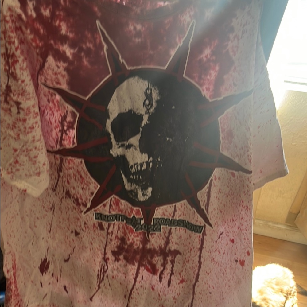 Graphic Skull T-Shirt with Red Splatter